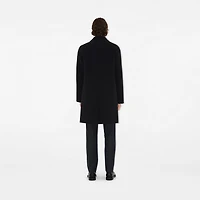 Mid-length Wool Car Coat in Black/snug brown - Men | Burberry® Official