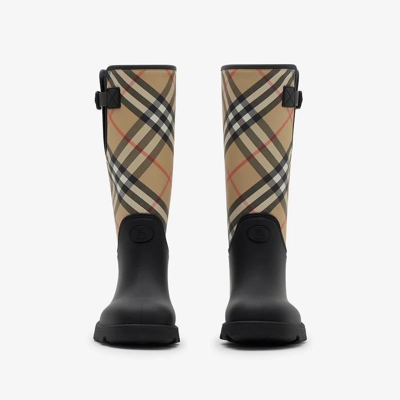 Rubber Marsh Stamp High Boots​ in Black - Women | Burberry® Official