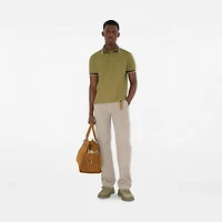 Logo Collar Cotton Polo Shirt in Estate green - Men | Burberry® Official