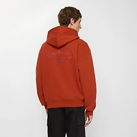 Gothic Logo Cotton Zip Hoodie in Fire orange - Men | Burberry® Official