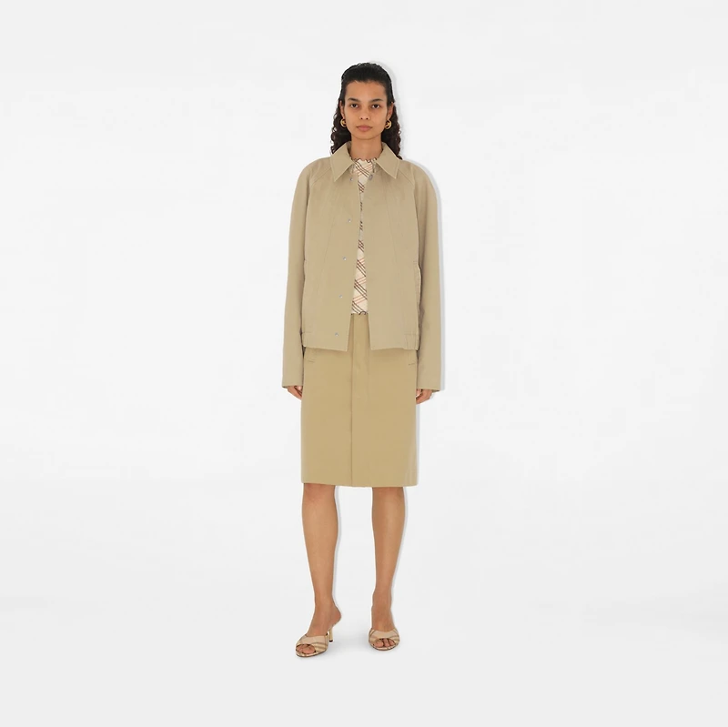 Cotton Jacket in Beige - Women, Nylon, Technical | Burberry® Official