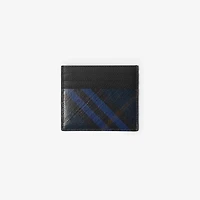 Tall Check Card Case in Midnight - Men, Cotton, Linen | Burberry® Official