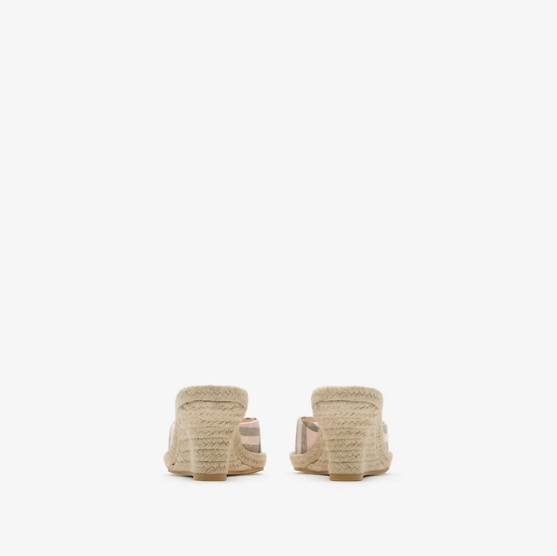 Check Mews Espadrille Mules​ in Mallow pink - Women | Burberry® Official