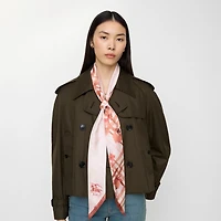 Skinny Watercolour Check Silk Scarf in Quartz pink | Burberry® Official