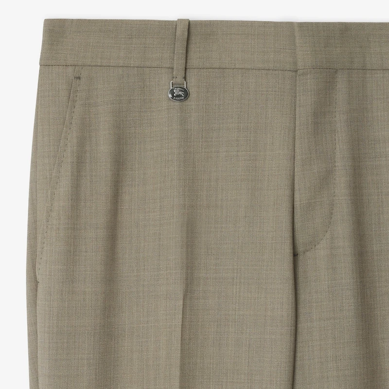 Wool Tailored Trousers in Olive drab green - Men | Burberry® Official