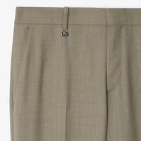 Wool Tailored Trousers in Olive drab green - Men | Burberry® Official