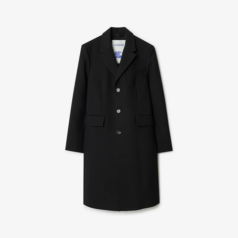 Wool Tailored Coat in Black - Men | Burberry® Official