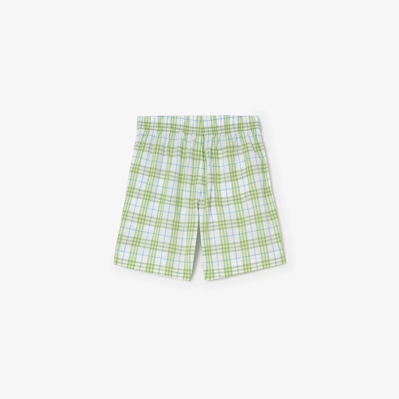 Check Cotton Shorts in Apple green | Burberry® Official