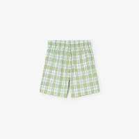 Check Cotton Shorts in Apple green | Burberry® Official