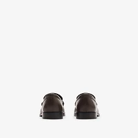 Leather Cadet Loafers in Treacle brown - Men | Burberry® Official