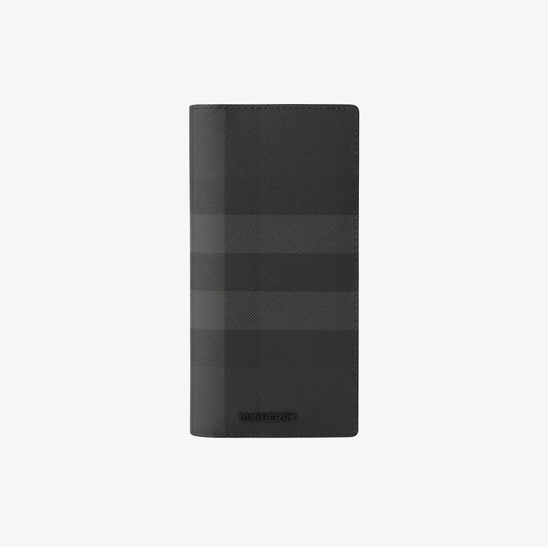 Check Continental Wallet in Charcoal - Men | Burberry® Official