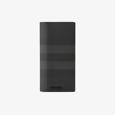 Check Continental Wallet in Charcoal - Men | Burberry® Official