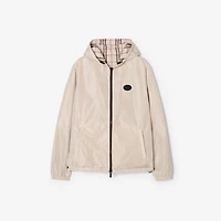 Reversible Check Newport Hooded Jacket in Pebble beige - Men, Nylon | Burberry® Official