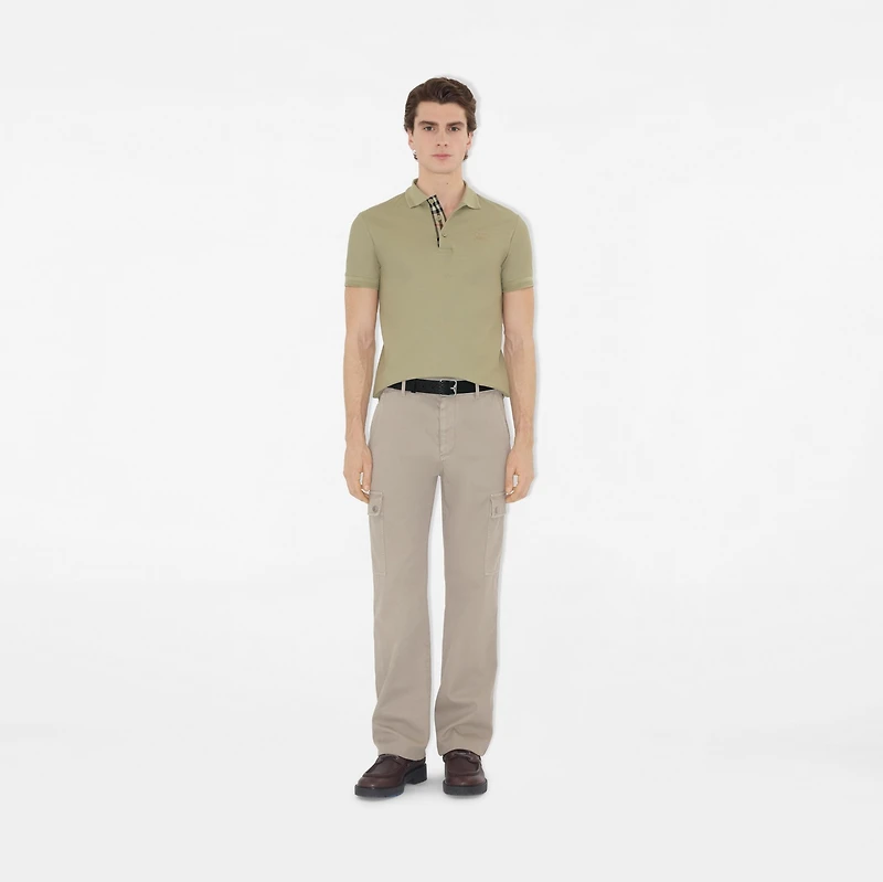 Cotton Polo Shirt in Skylark - Men | Burberry® Official