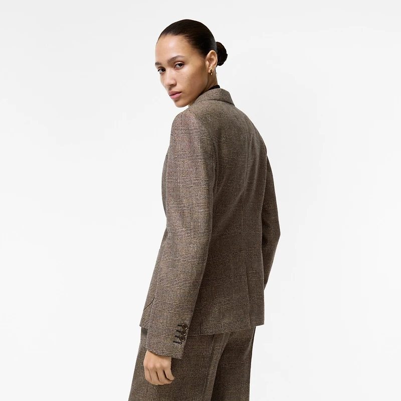 Wool Linen Blend Tailored Jacket in Soap beige/brown - Women | Burberry® Official