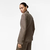 Wool Linen Blend Tailored Jacket in Soap beige/brown - Women | Burberry® Official