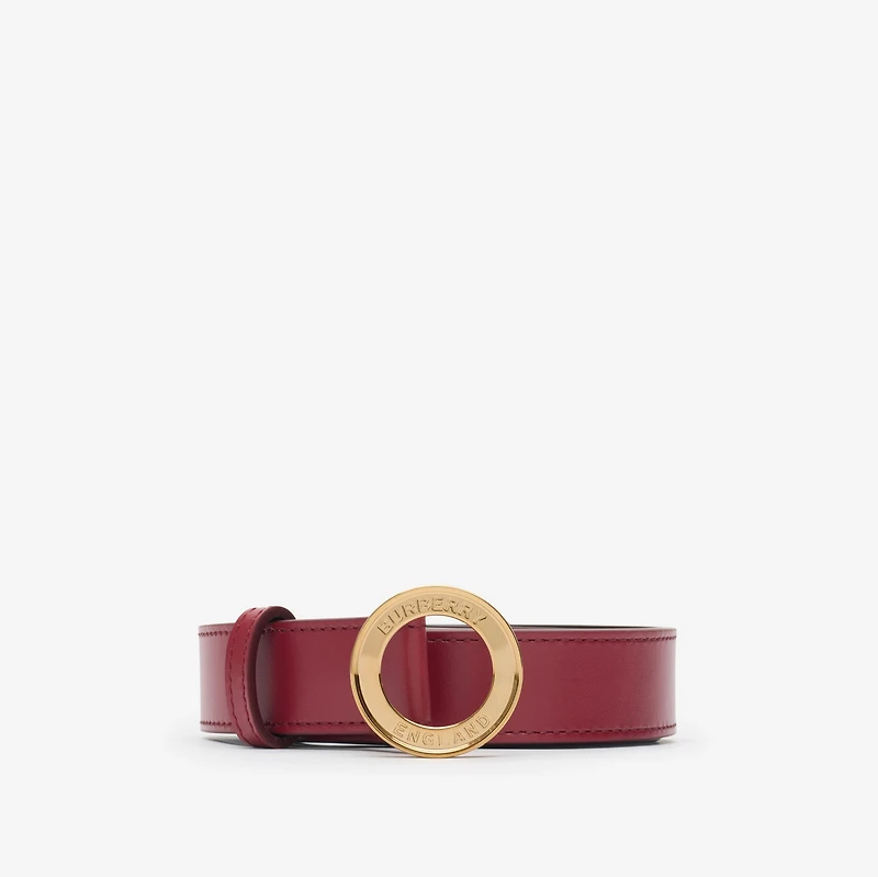 Logo Graphic Leather Belt in Antique red - Women | Burberry® Official
