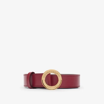 Logo Graphic Leather Belt in Antique red - Women | Burberry® Official