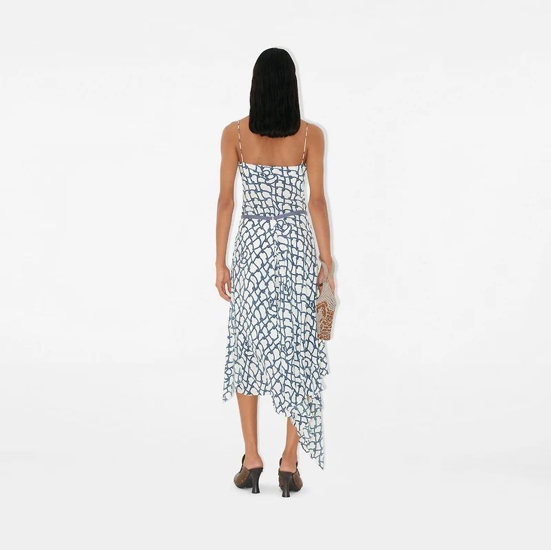 Knot Silk Skirt in Pool - Women | Burberry® Official