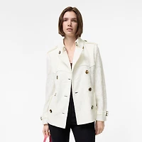 Short Paisley Lace Foxfield Trench Coat in Chalk white - Women | Burberry® Official