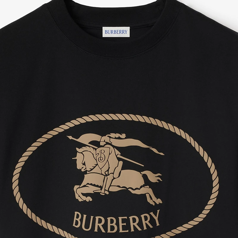 Knight Stamp Cotton T-shirt in Black - Men | Burberry® Official