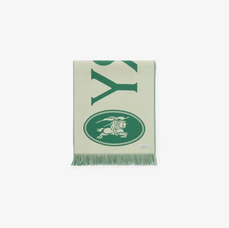 Logo Wool Scarf in Tennis green | Burberry® Official