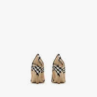 Check Dame Pumps​ in Sand - Women, Linen | Burberry® Official