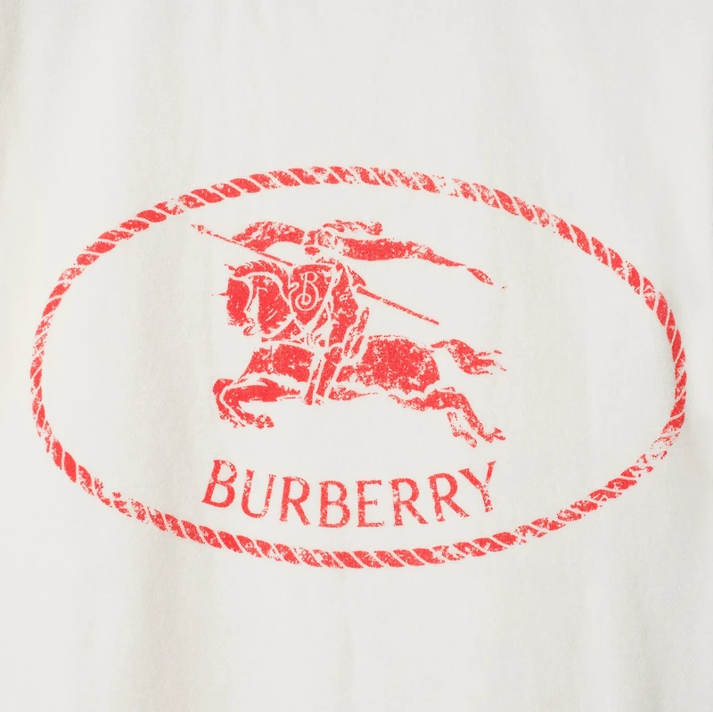 Knight Stamp Towelling T-shirt in Chalk white - Men, Cotton | Burberry® Official