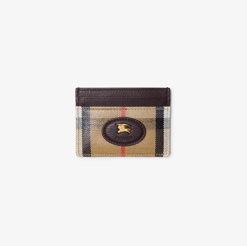 Highlands Card Case in Sand - Women, Cotton, Linen | Burberry® Official