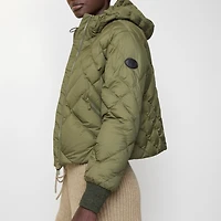 Check-stitch Nylon Delley Puffer Jacket in Pasture green - Women | Burberry® Official