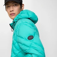 Check-stitch Nylon Doversgreen Puffer Jacket in Atom blue - Men | Burberry® Official