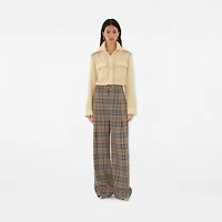 Silk Wool Blend Shirt in Nutmeg - Women | Burberry® Official