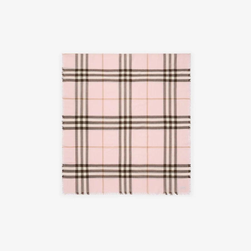 Wide Check Wool Scarf in Bow pink | Burberry® Official
