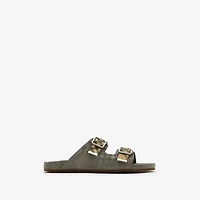 Check Suede Urchin Sandals in Chino grey - Men | Burberry® Official