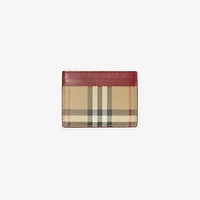 Check Card Case in Archive beige/ruby red - Women | Burberry® Official