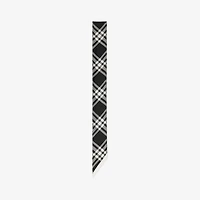 Skinny Reversible Rose Silk Scarf in Black | Burberry® Official