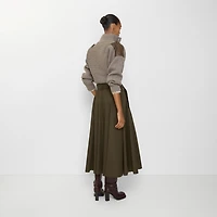 Gabardine Trench Midi Skirt in Juniper green - Women | Burberry® Official