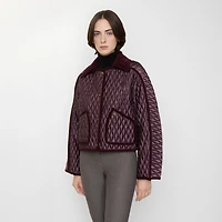 Cropped Quilted Nylon Floriston Jacket in Mahogany brown - Women | Burberry® Official