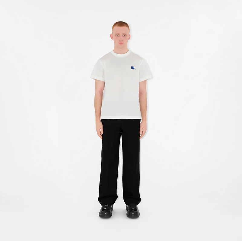 Cotton T-shirt in Salt white - Men | Burberry® Official
