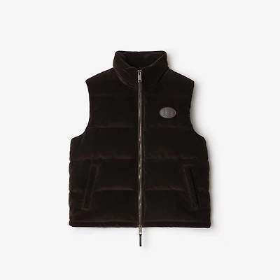 Corduroy Puffer Gilet in Clove brown - Men, Cotton | Burberry® Official