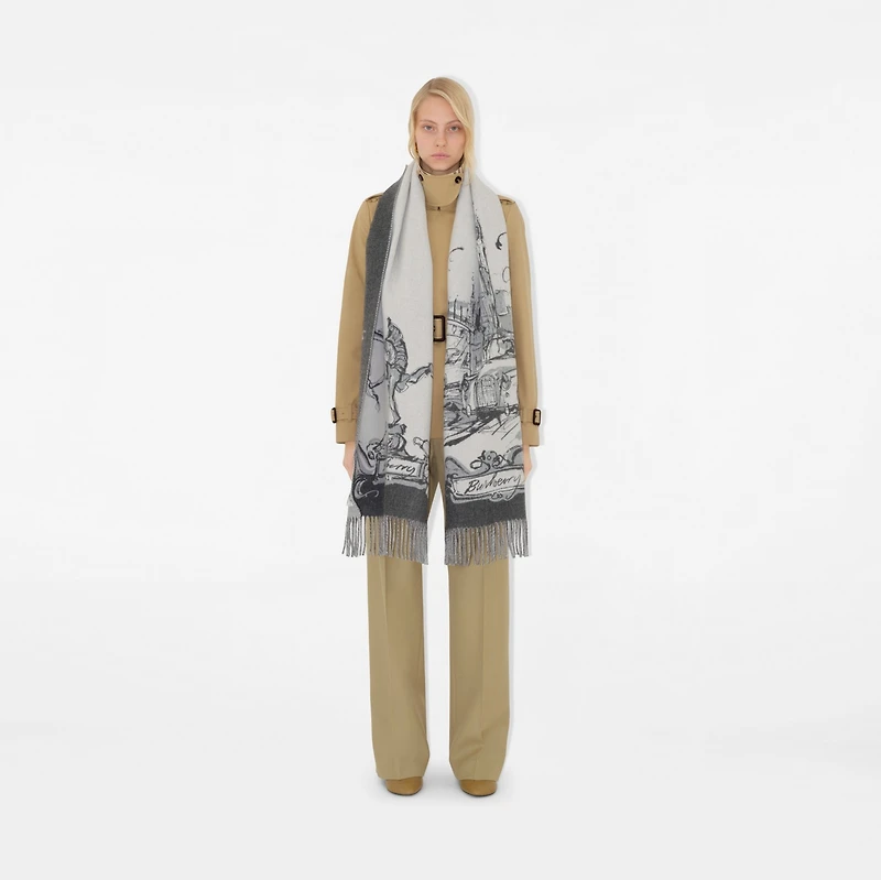 Westminster Cashmere Scarf in WISP | Burberry® Official