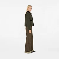 Cropped Quilted Nylon Jacket in Shale/brush - Women | Burberry® Official