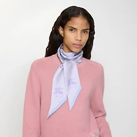 Skinny Watercolour Check Silk Scarf in Lilac purple | Burberry® Official
