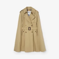 Gabardine Belmont Trench Cape in Beige - Women, Cotton Gabardine | Burberry® Official