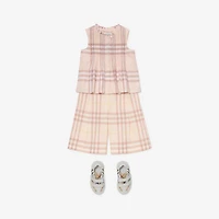 Check Cotton Trousers in Shell | Burberry® Official