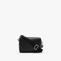 Embossed Check Crossbody Bag in Black - Men, Leather | Burberry® Official