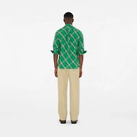 Regular Fit Check Cotton Shirt in Leaf green - Men | Burberry® Official