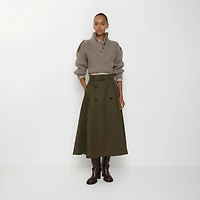Gabardine Trench Midi Skirt in Juniper green - Women | Burberry® Official