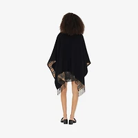 Check Wool Reversible Cape in Black | Burberry® Official