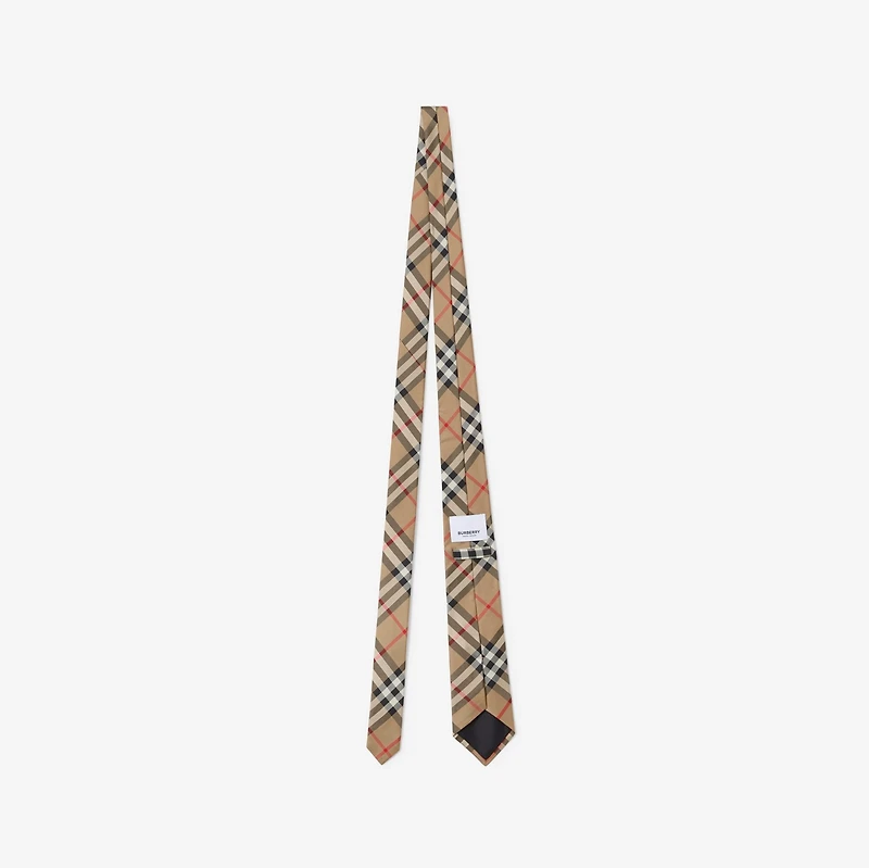 Check Silk Tie in Archive beige - Men | Burberry® Official